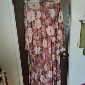 Floral Pink Maxi Dress